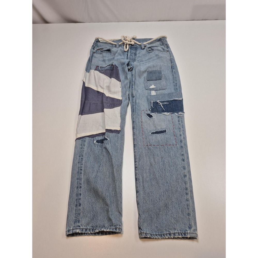 Polo by Ralph Lauren Light Blue Patchwork Boyfriend Jeans